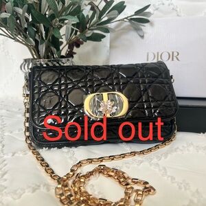 Christian Dior Lady Dior Cannage Bag/Clutch Patent Leather.